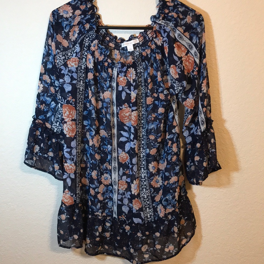 Westport sheer peasant blouse